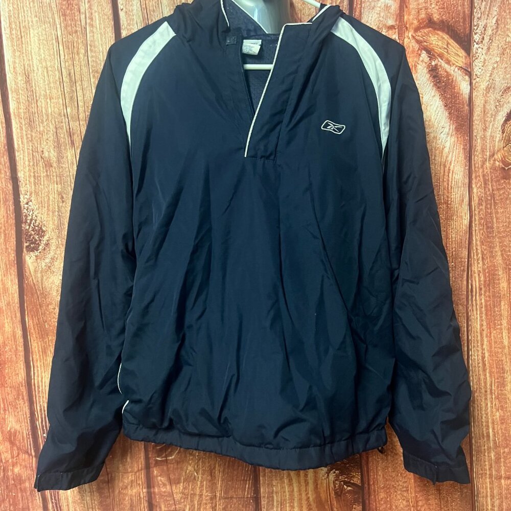 Reebok 1/4 zip windbreaker mens siz L (048)